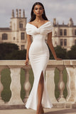 Off The Shoulder Mermaid Ivory Engagement Dress