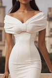Off The Shoulder Mermaid Ivory Engagement Dress
