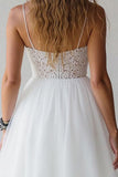 White A-Line Appliqued Tulle Short Wedding Dress