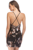 Sequin Black Tight Cocktail Dress with Slit