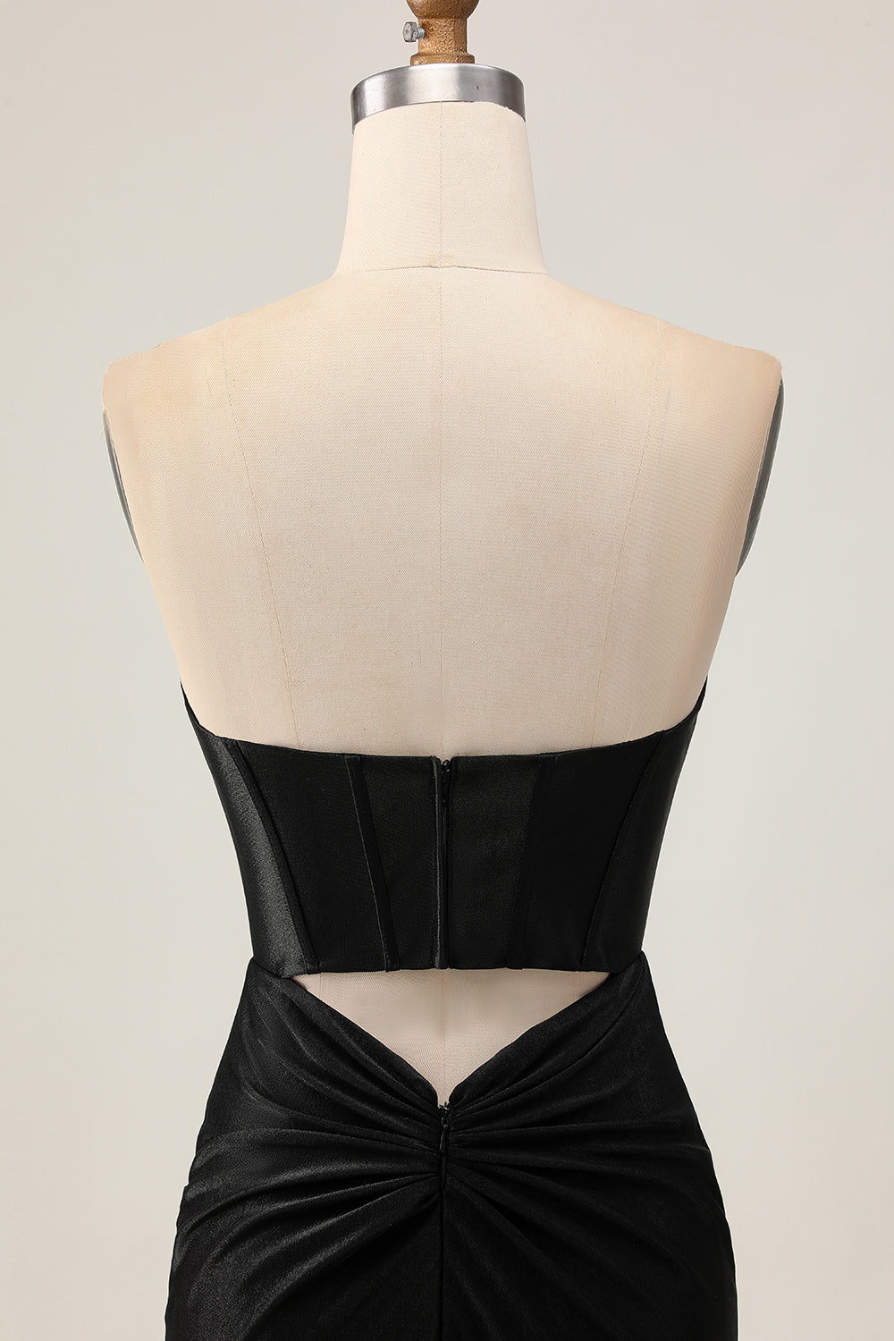 Black Bodycon Cut Out Strapless Homecoming Dress with Beading