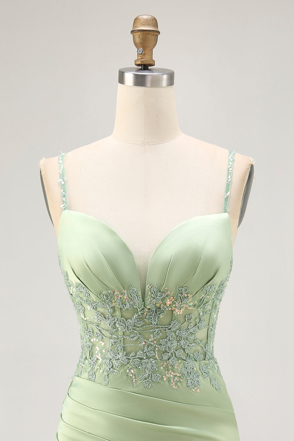 Bodycon Matcha Appliqued Corset Homecoming Dress