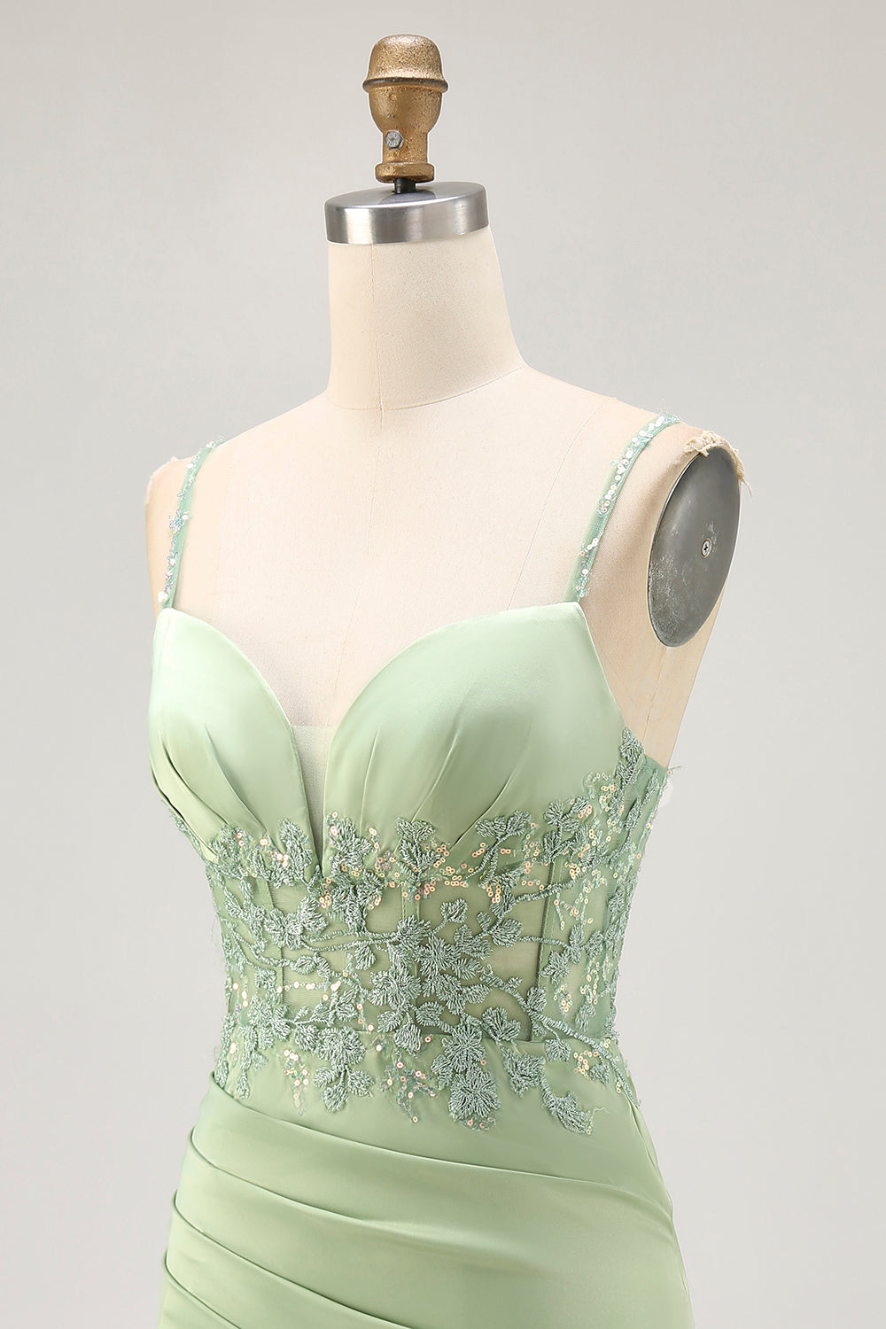 Bodycon Matcha Appliqued Corset Homecoming Dress