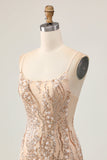 Champagne Bodycon Homecoming Dress with Sequins