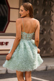 Sage Green Corset A-Line Homecoming Dress with Appliques