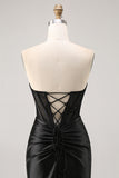 Corset Strapless Lace Black Homecoming Dress