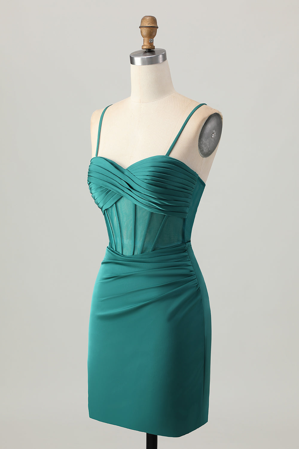 Bodycon Corset Dark Green Homecoming Dress with Lace-up Back