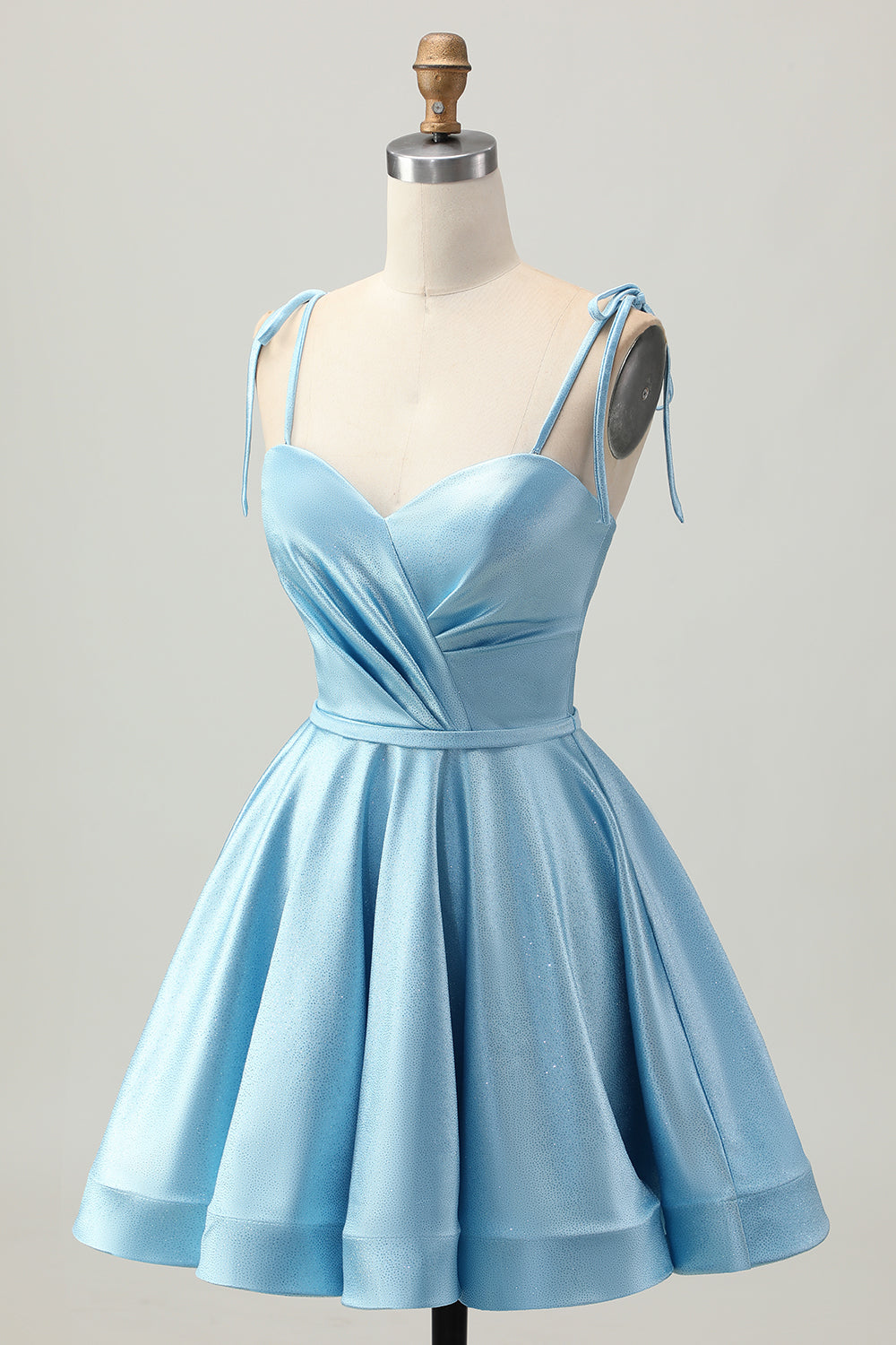 Cute Satin A Line Blue Homecoming Dress