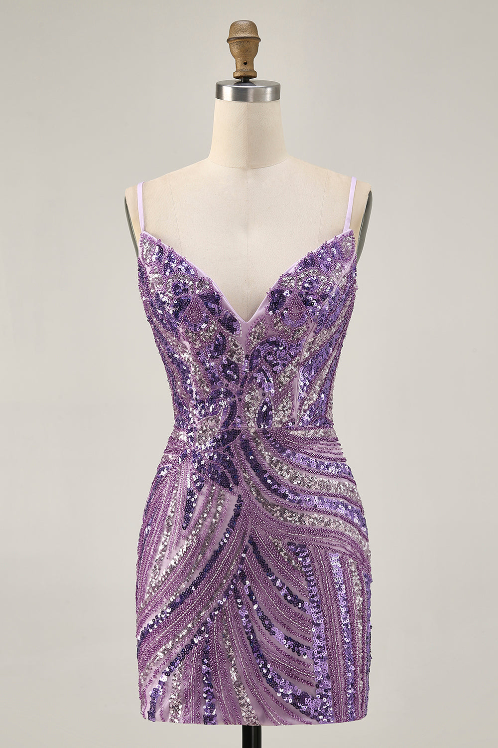 Sparkly Purple Strapless Tight Homecoming Dress