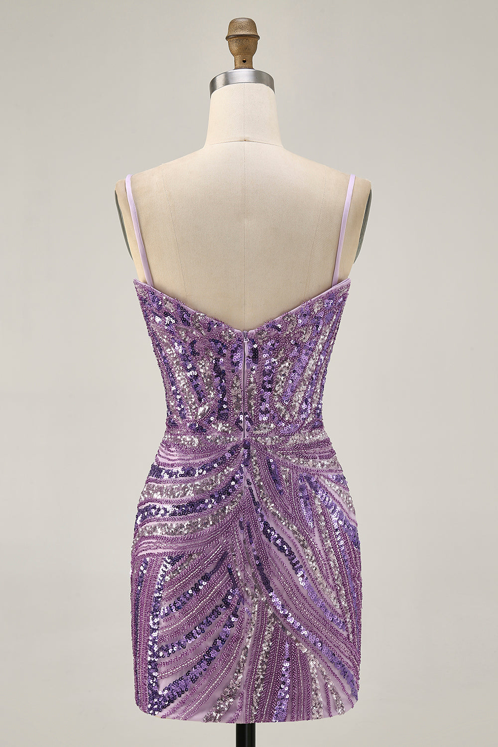 Sparkly Purple Strapless Tight Homecoming Dress