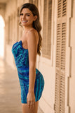 Sparkly Strapless Royal Blue Bodycon Homecoming Dress