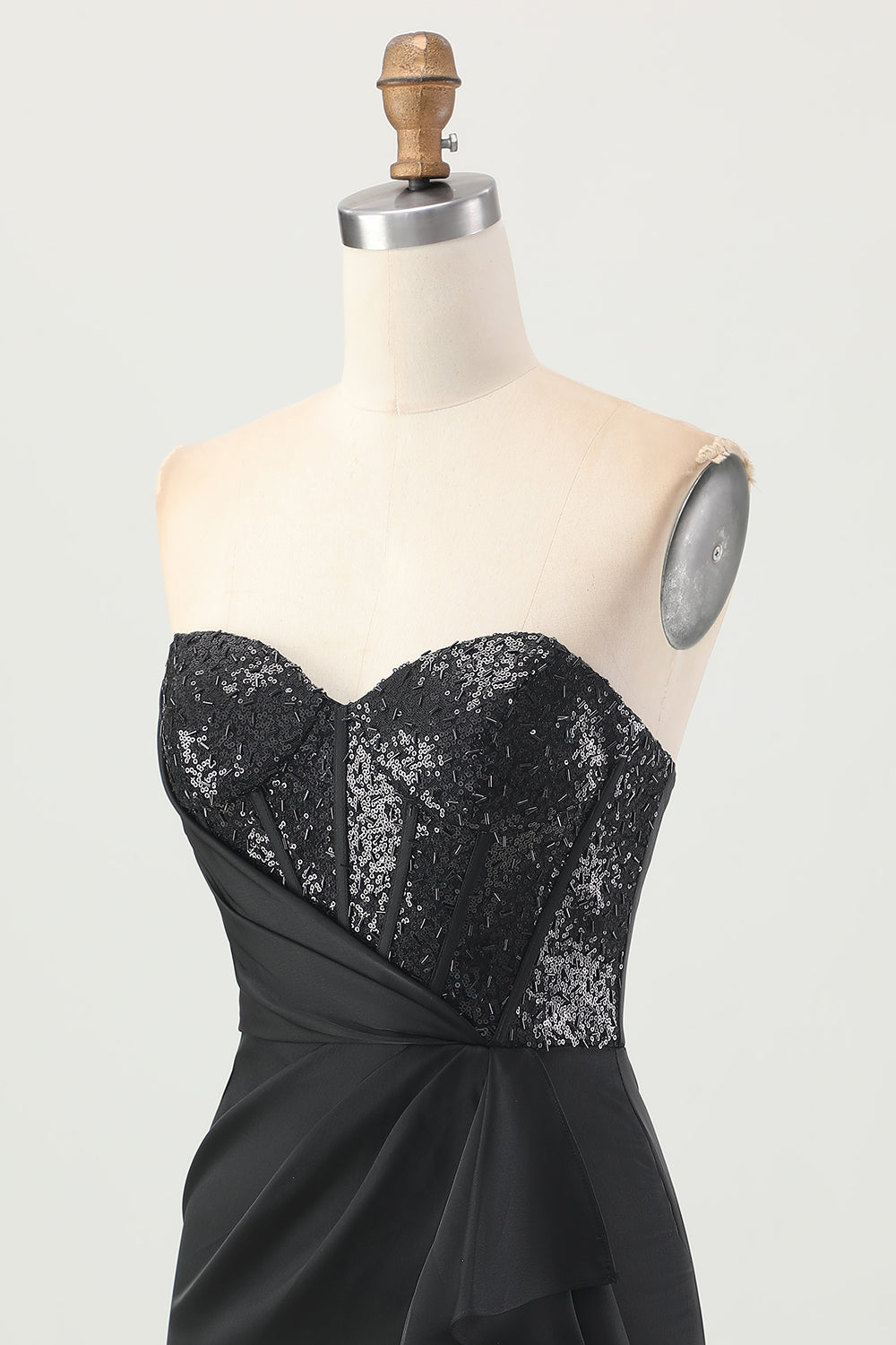 Strapless Tight Black Homecoming Dress With Sequins
