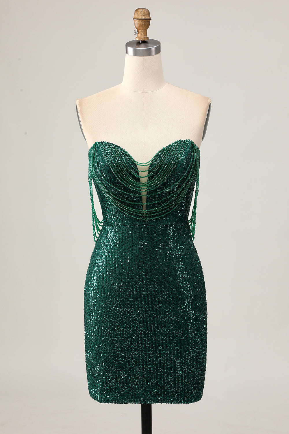 Sparkly Off The Shoulder Bodycon Dark Green Homecoming Dress