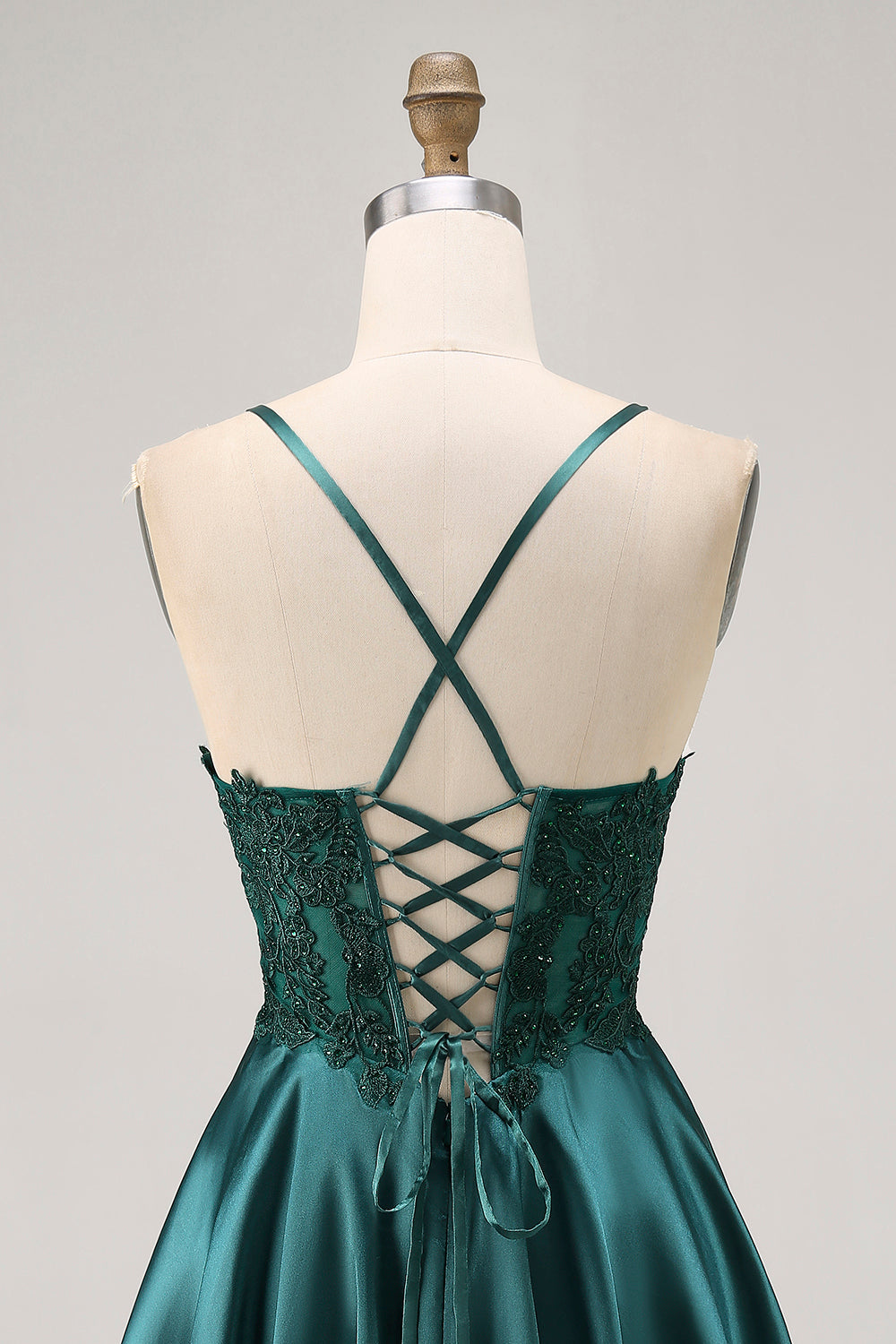 Dark Green Halter A Line Homecoming Dress with Appliques