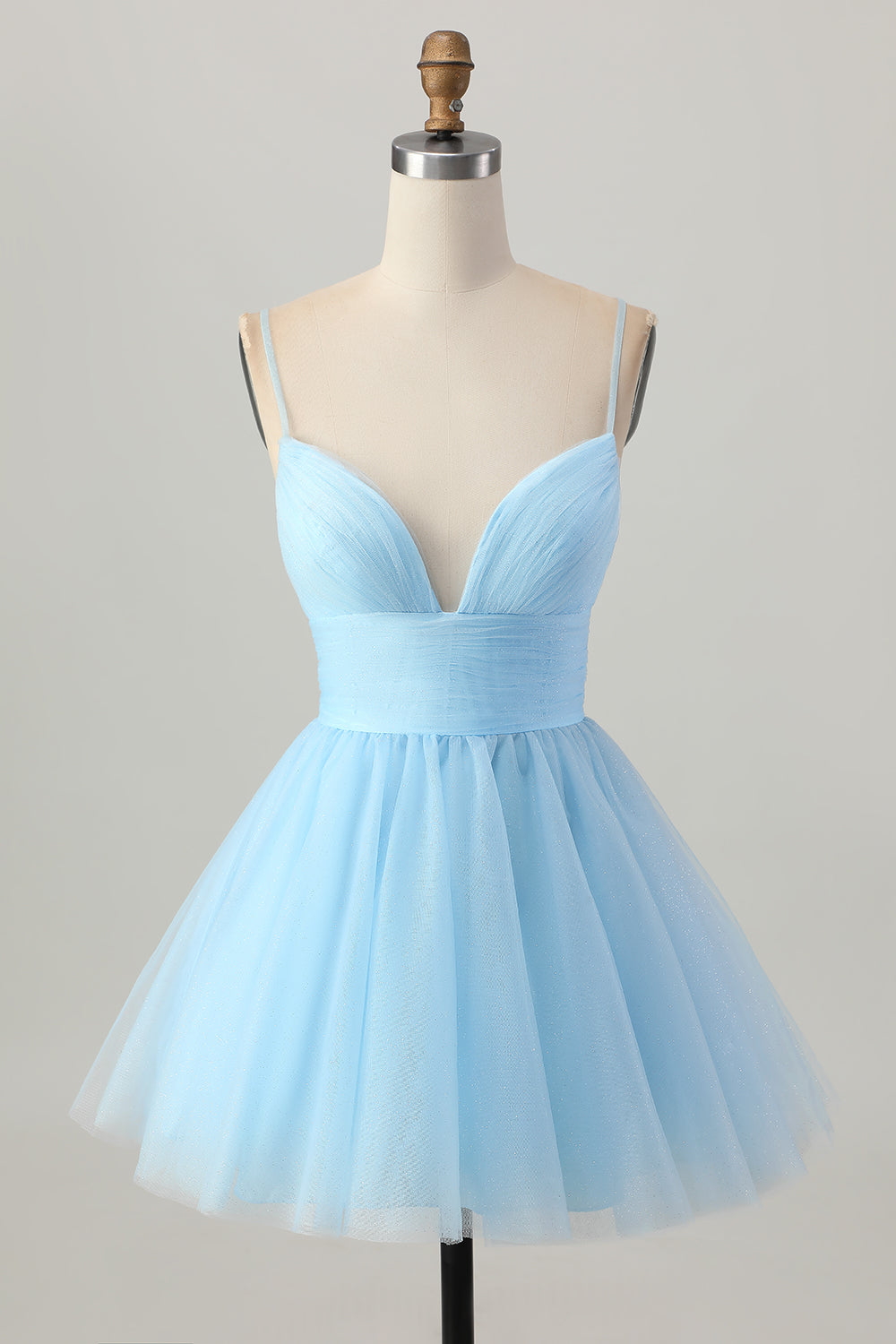 Cute A Line Tulle Blue Homecoming Dress