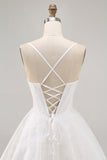 Glitter White A-Line Corset Homecoming Dress with Lace-up Back