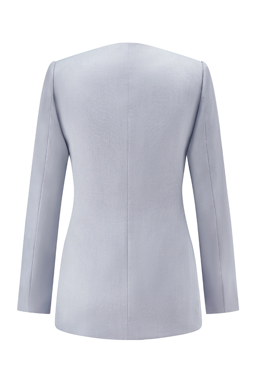Grey Blue Long Sleeve 2 Piece Women Prom Suit