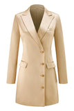 Champagne Peak Lapel Single Breasted Women Blazer