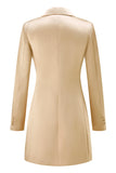 Champagne Peak Lapel Single Breasted Women Blazer