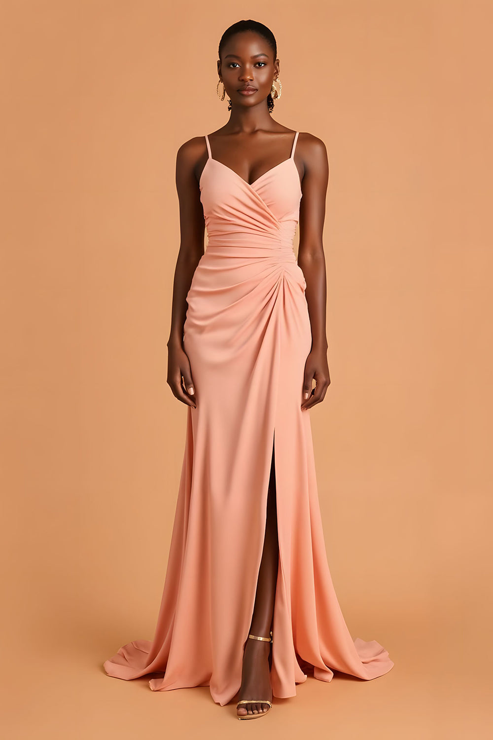 Mermaid Sunset Ruched Bridesmaid Dress With Slit