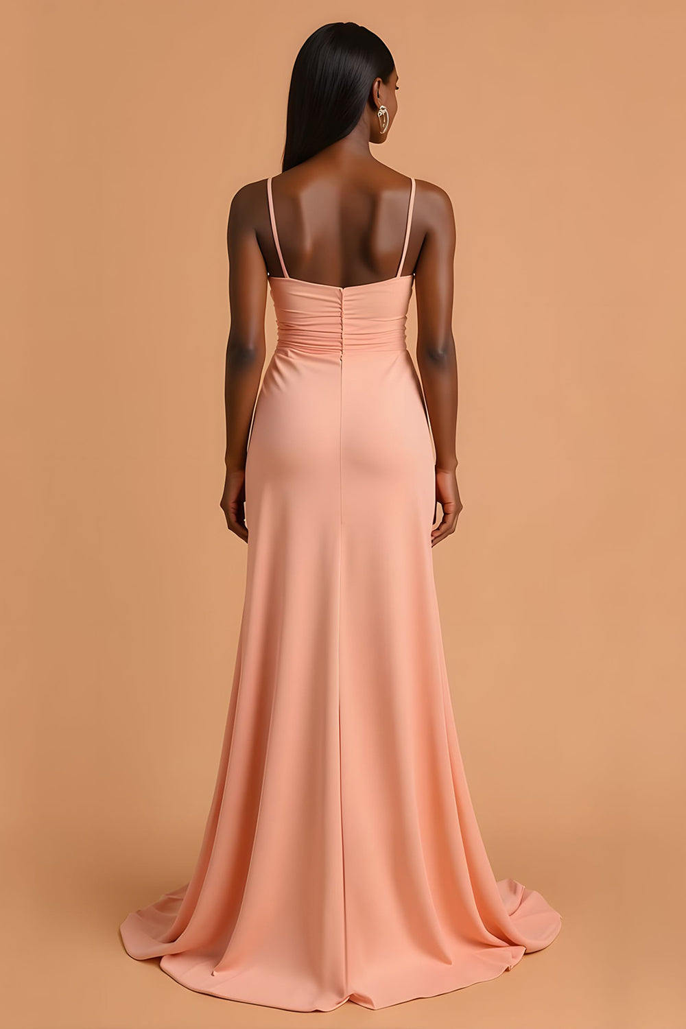 Mermaid Sunset Ruched Bridesmaid Dress With Slit