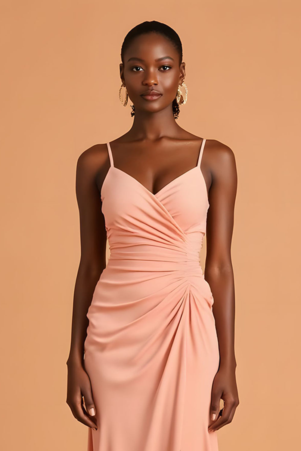 Mermaid Sunset Ruched Bridesmaid Dress With Slit