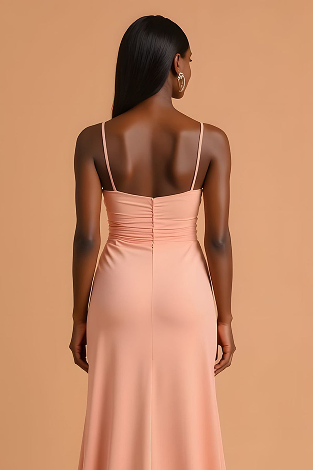 Mermaid Sunset Ruched Bridesmaid Dress With Slit