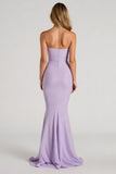 Mermaid Strapless Lilac Maxi Bridesmaid Dress