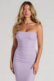 Mermaid Strapless Lilac Maxi Bridesmaid Dress