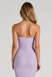 Mermaid Strapless Lilac Maxi Bridesmaid Dress