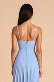 Light Blue A-Line Spaghetti Straps Bridesmaid Dress