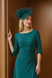 Pine Sheath Bateau Neck Mother Of The Bride Dress