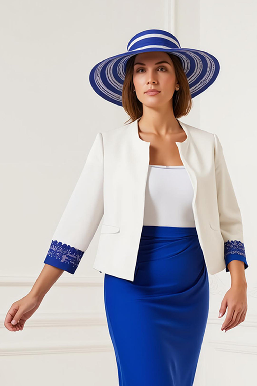 2-Piece Royal Blue Sheath Mother Of The Bride Dress