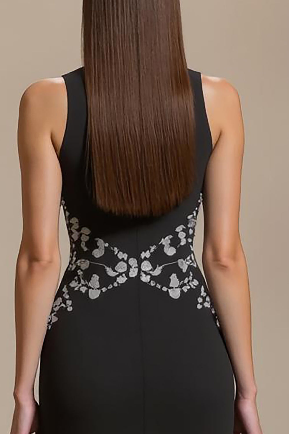 Black Long Sleeveless A Line Formal Dress
