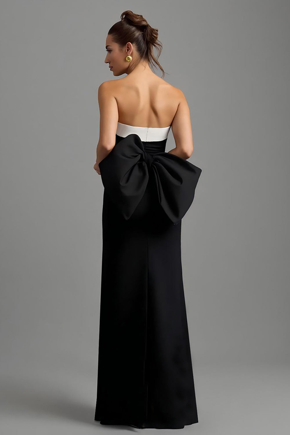 Strapless Sheath Black Formal Dress with Slit