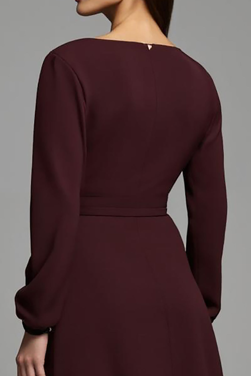 Cabernet Sheath Long Sleeve Work Dress With Sash