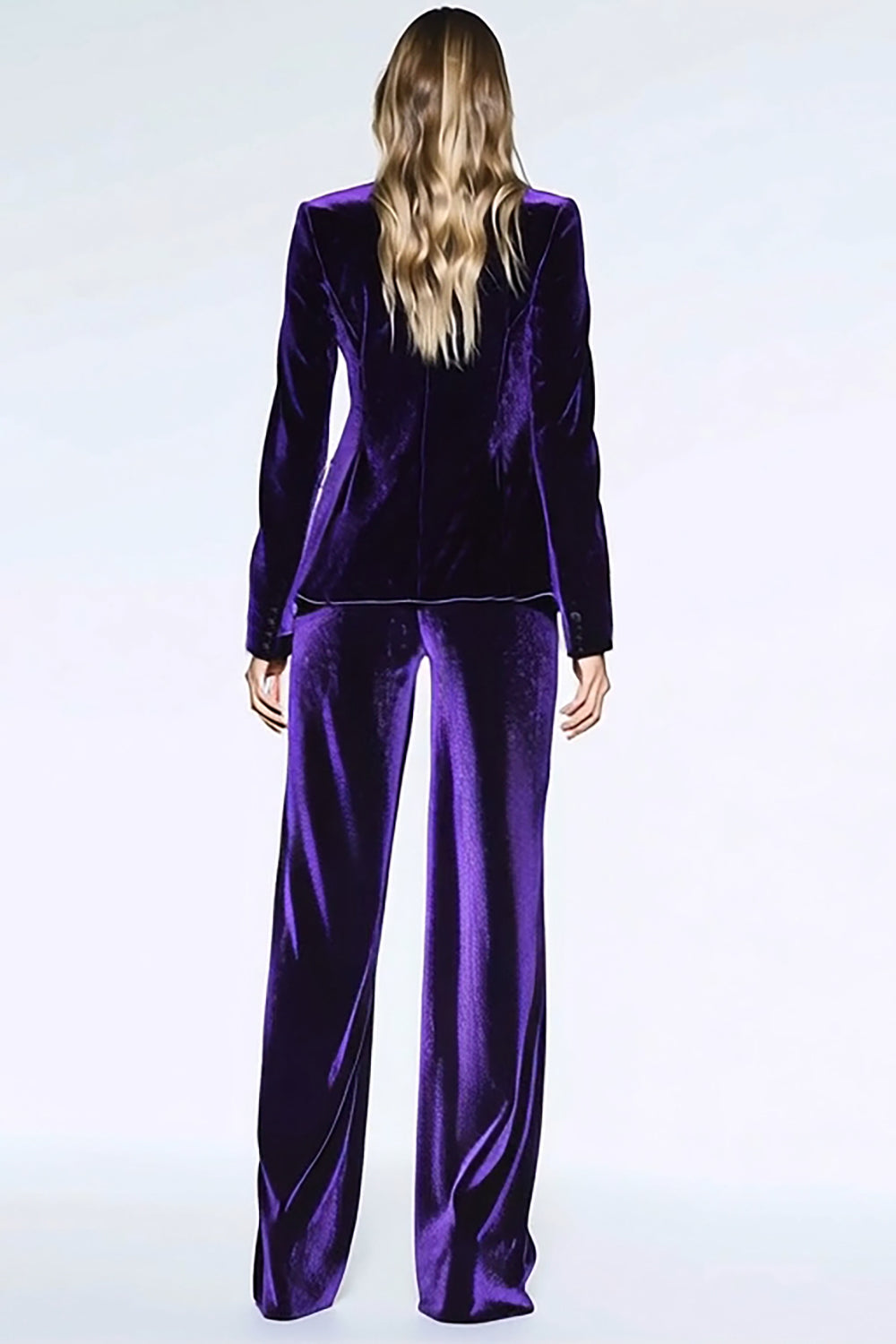 2-Piece Velvet Dark Purple Women Prom Suits