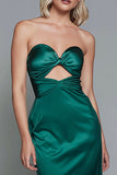 Sweetheart Dark Green Cut Out Sheath Midi Formal Dress
