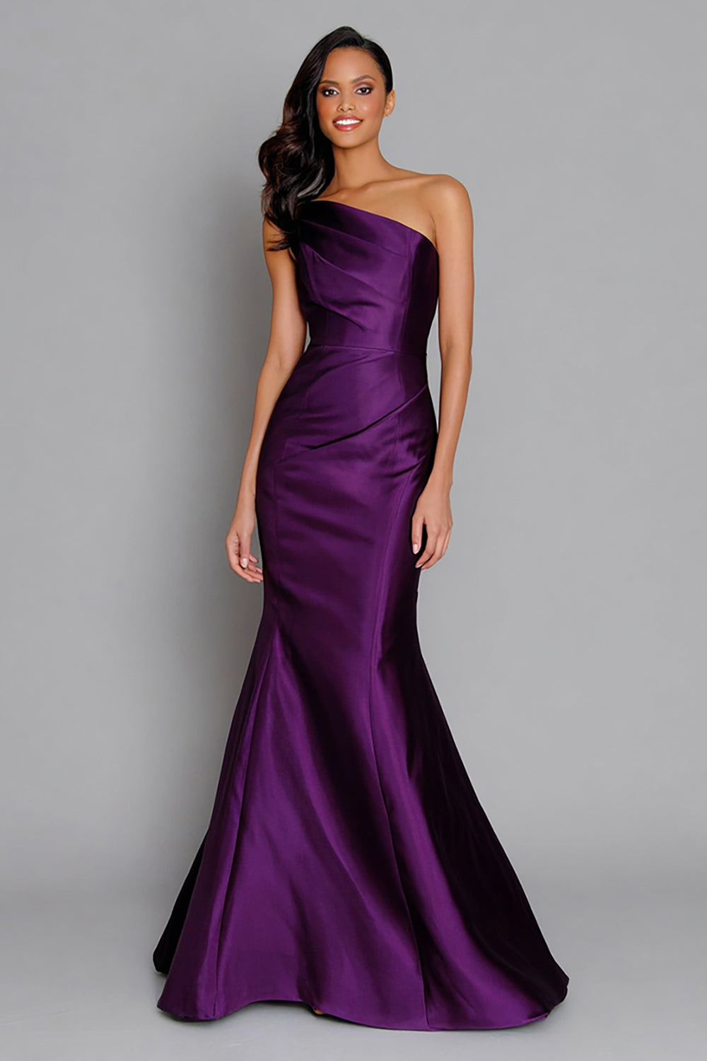 One Shoulder Purple Mermaid Formal Dress