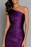 One Shoulder Purple Mermaid Formal Dress