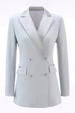 Silver Peak Lapel Long Sleeve 2-Piece Women Pantsuits
