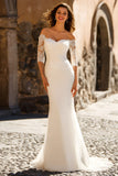 Mermaid White Off The Shoulder Wedding Dress