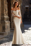 Ivory Mermaid Lace Off The Shoulder Wedding Dress