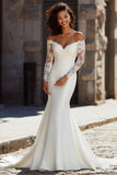 Mermaid Off The Shoulder White Lace Wedding Dress
