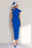 Sheath Halter Ruched Royal Blue Mother Of The Bride Dress