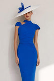 Sheath Halter Ruched Royal Blue Mother Of The Bride Dress