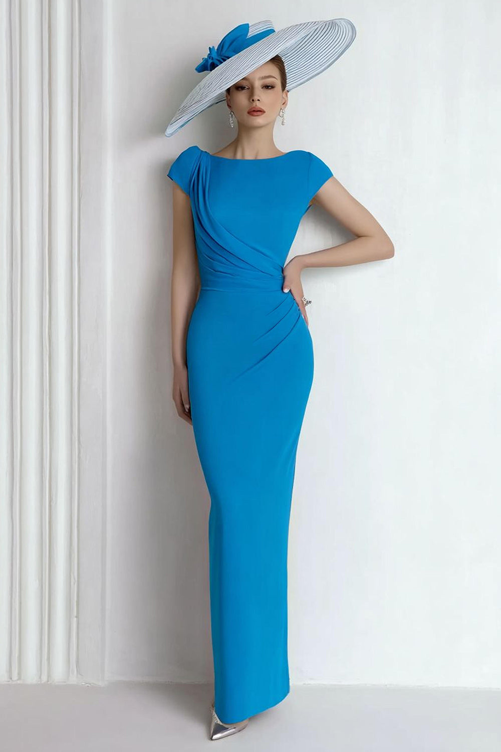 Royal Blue Sheath Maxi Mother Of The Bride Dress