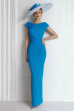 Royal Blue Sheath Maxi Mother Of The Bride Dress