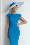 Royal Blue Sheath Maxi Mother Of The Bride Dress