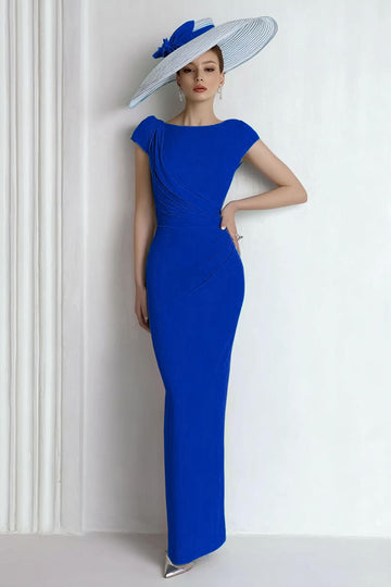 Royal Blue Sheath Maxi Mother Of The Bride Dress